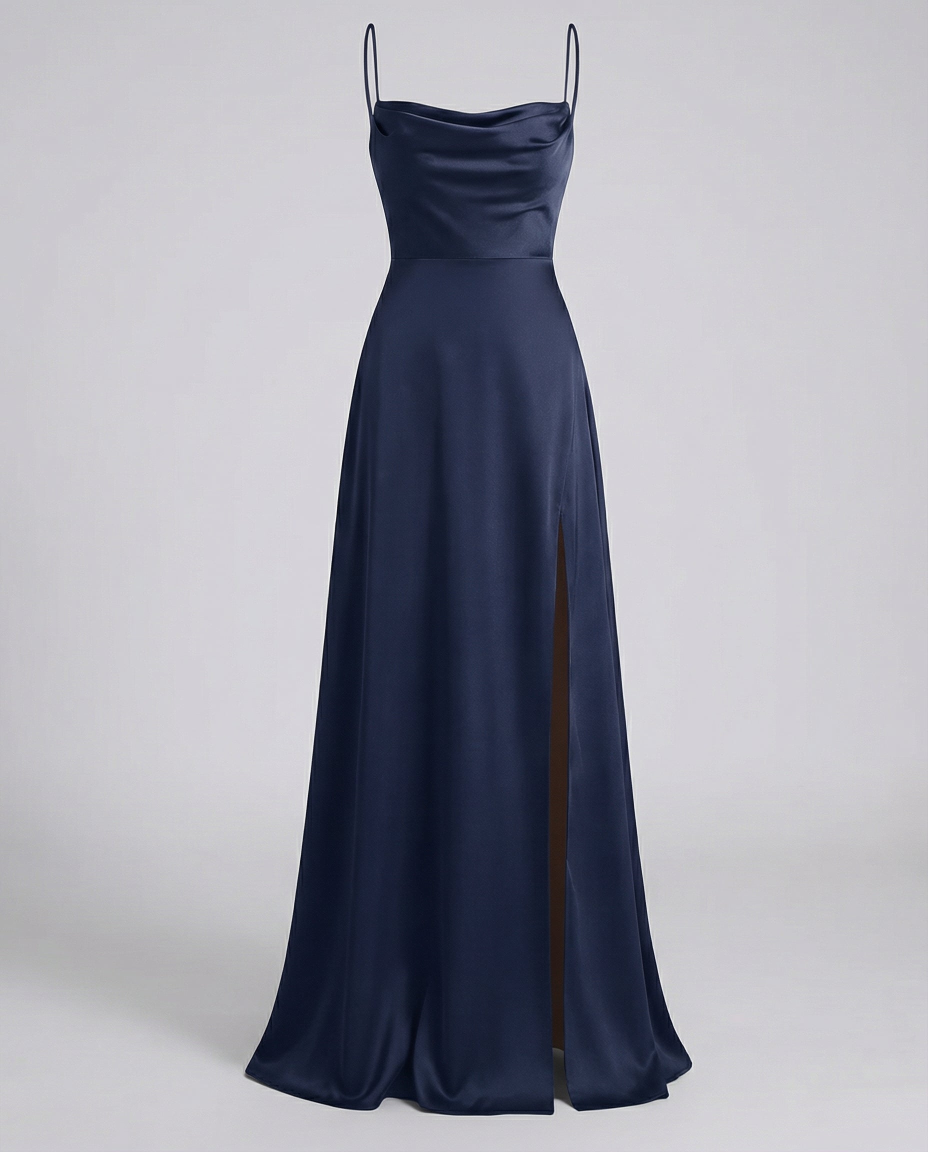 The Elara — Crimson Satin Maxi Dress