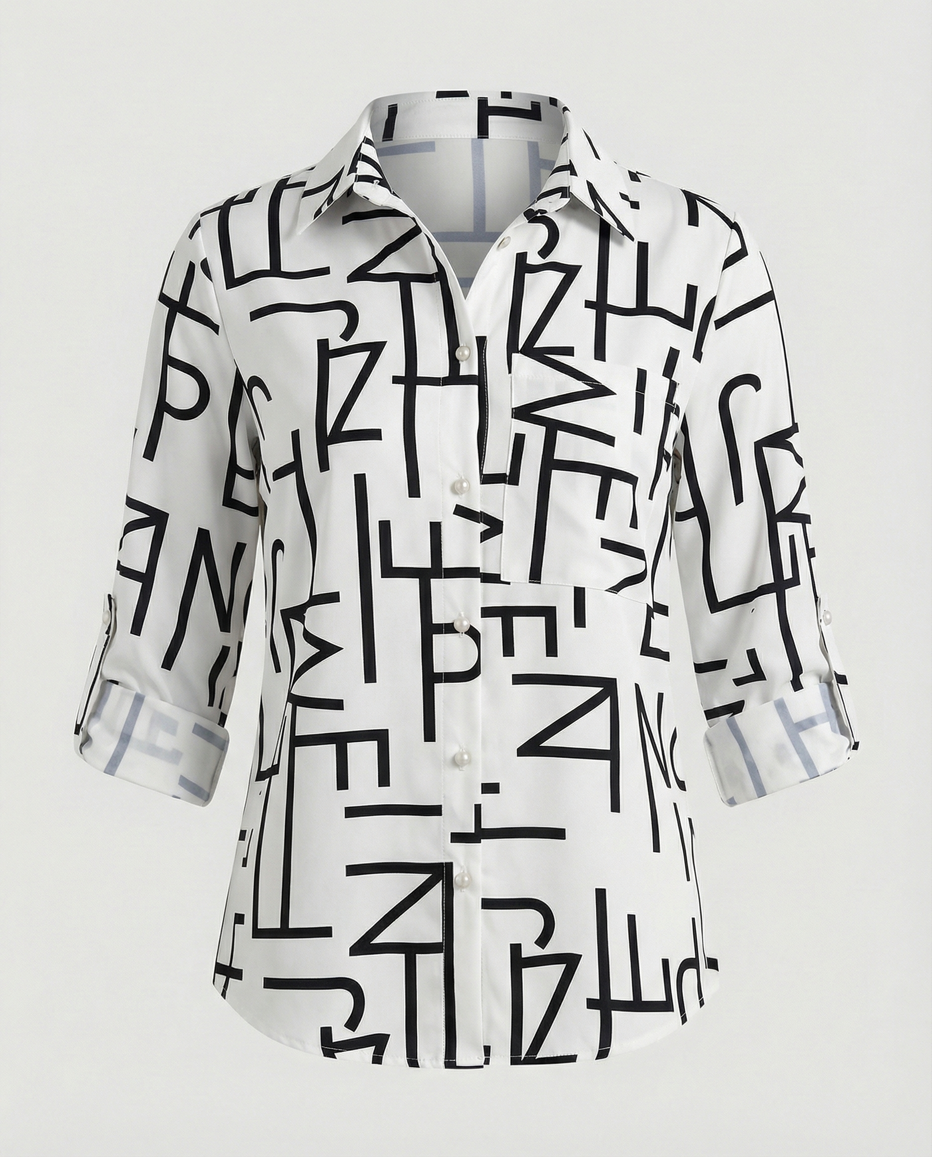 The Liora — Blue Script Shirt