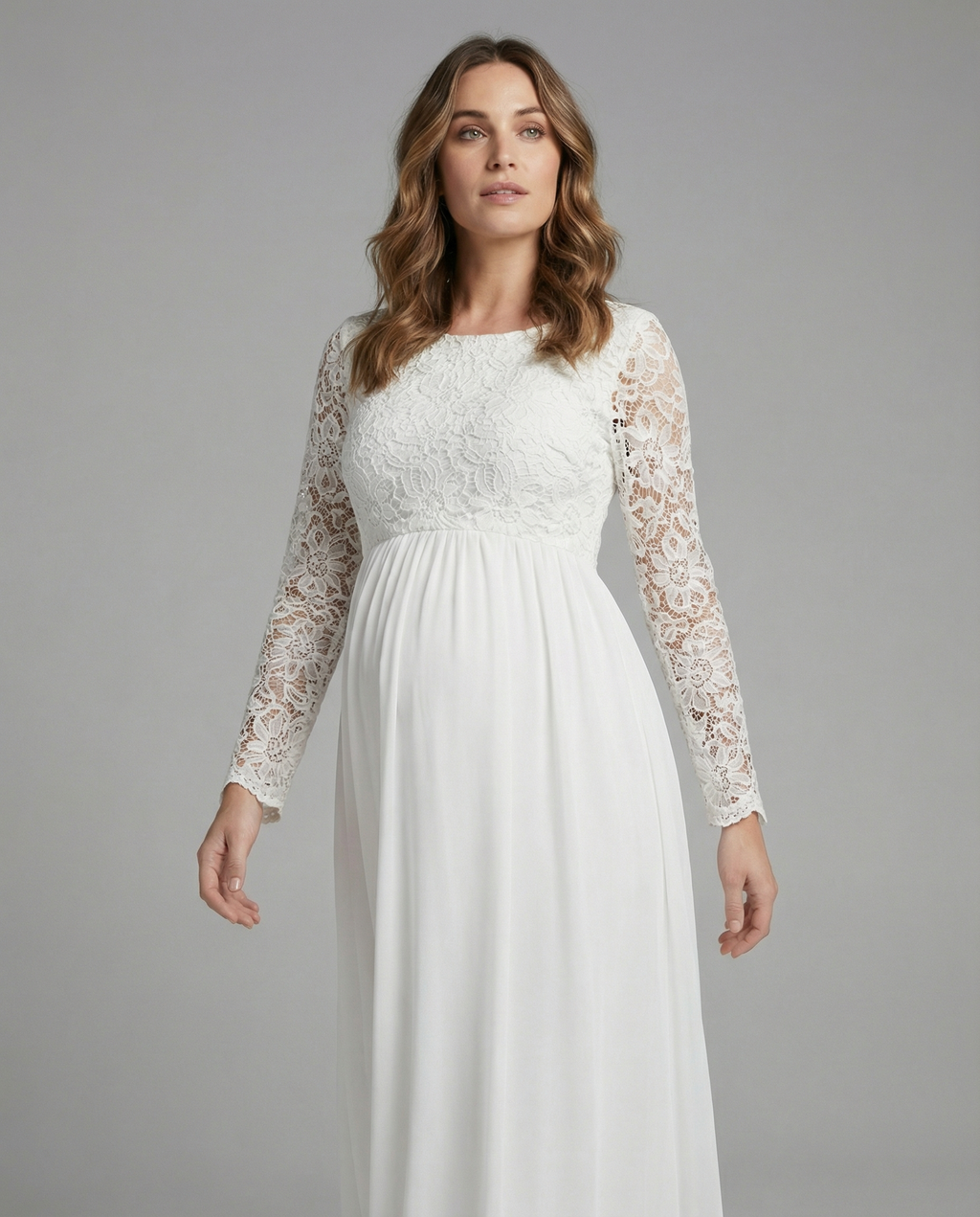The Liora Lace Maxi — Snow Chiffon