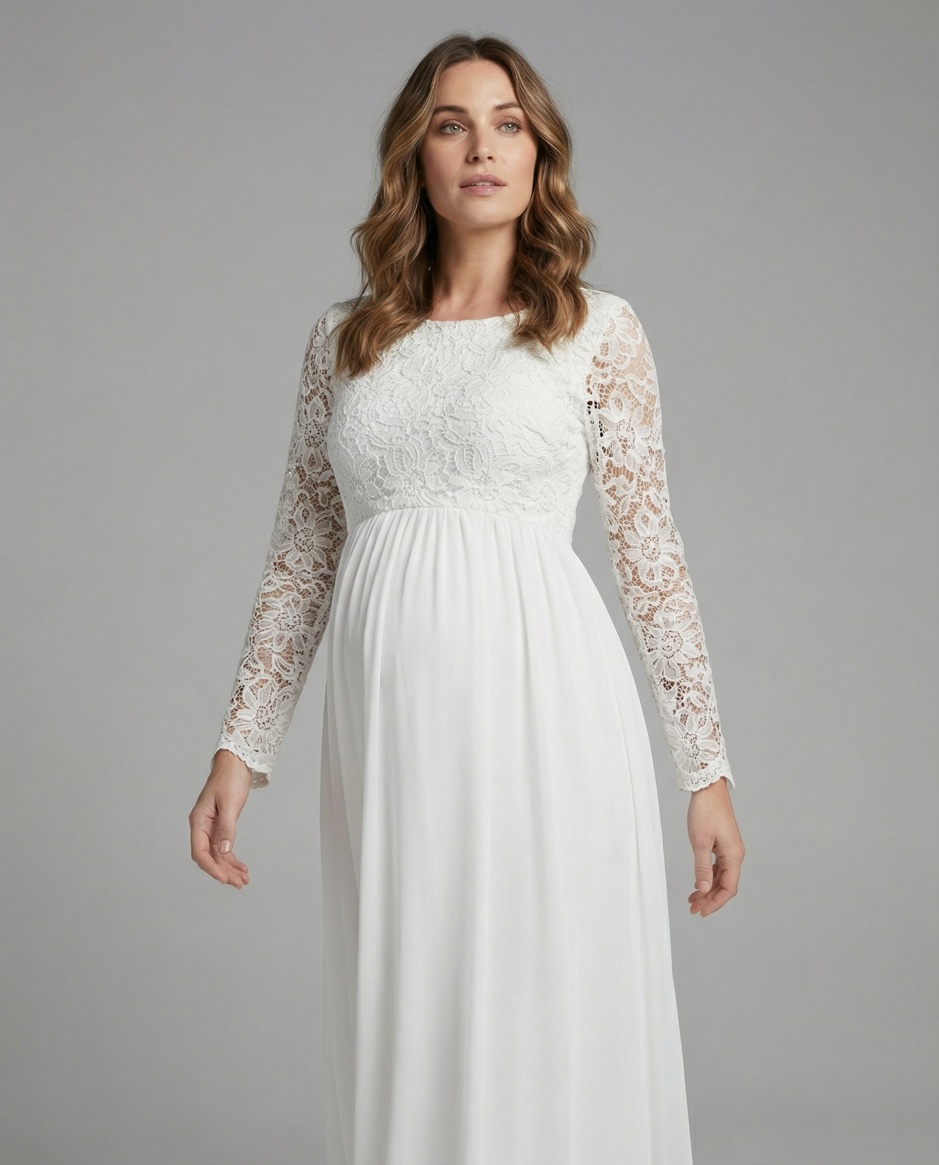 The Liora Lace Maxi — Snow Chiffon