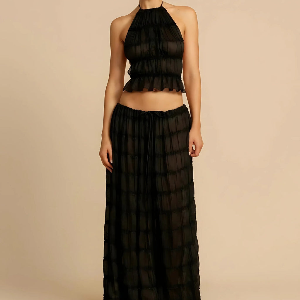 Sablea Set — Onyx Halter & Maxi Skirt