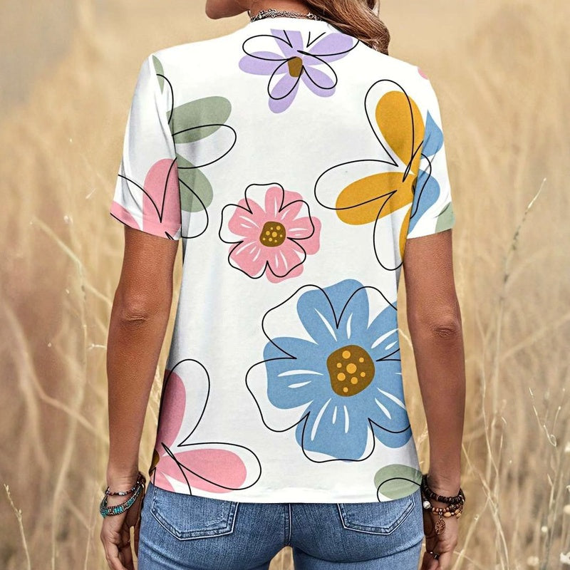 T-shirt décontracté avec imprimé floral