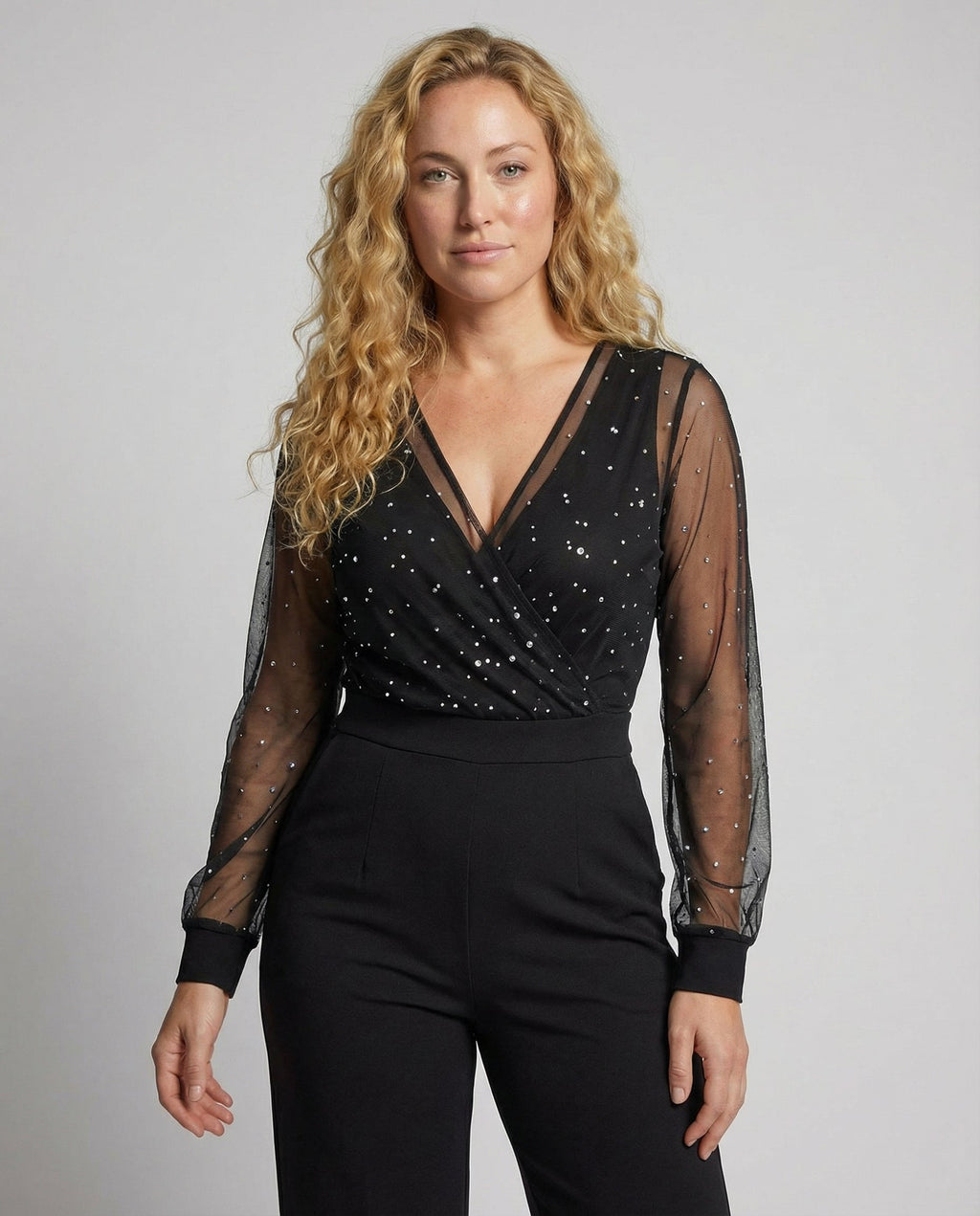 The Linnea — Noir Wrap Jumpsuit