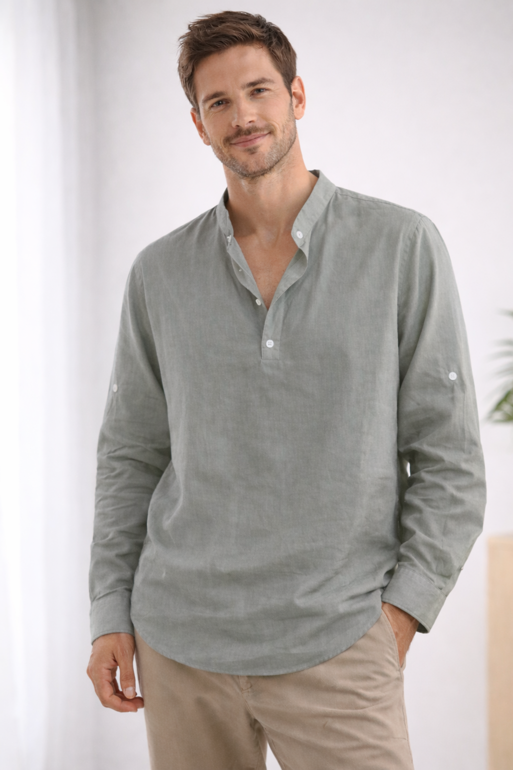 The Elara Henley — Sand