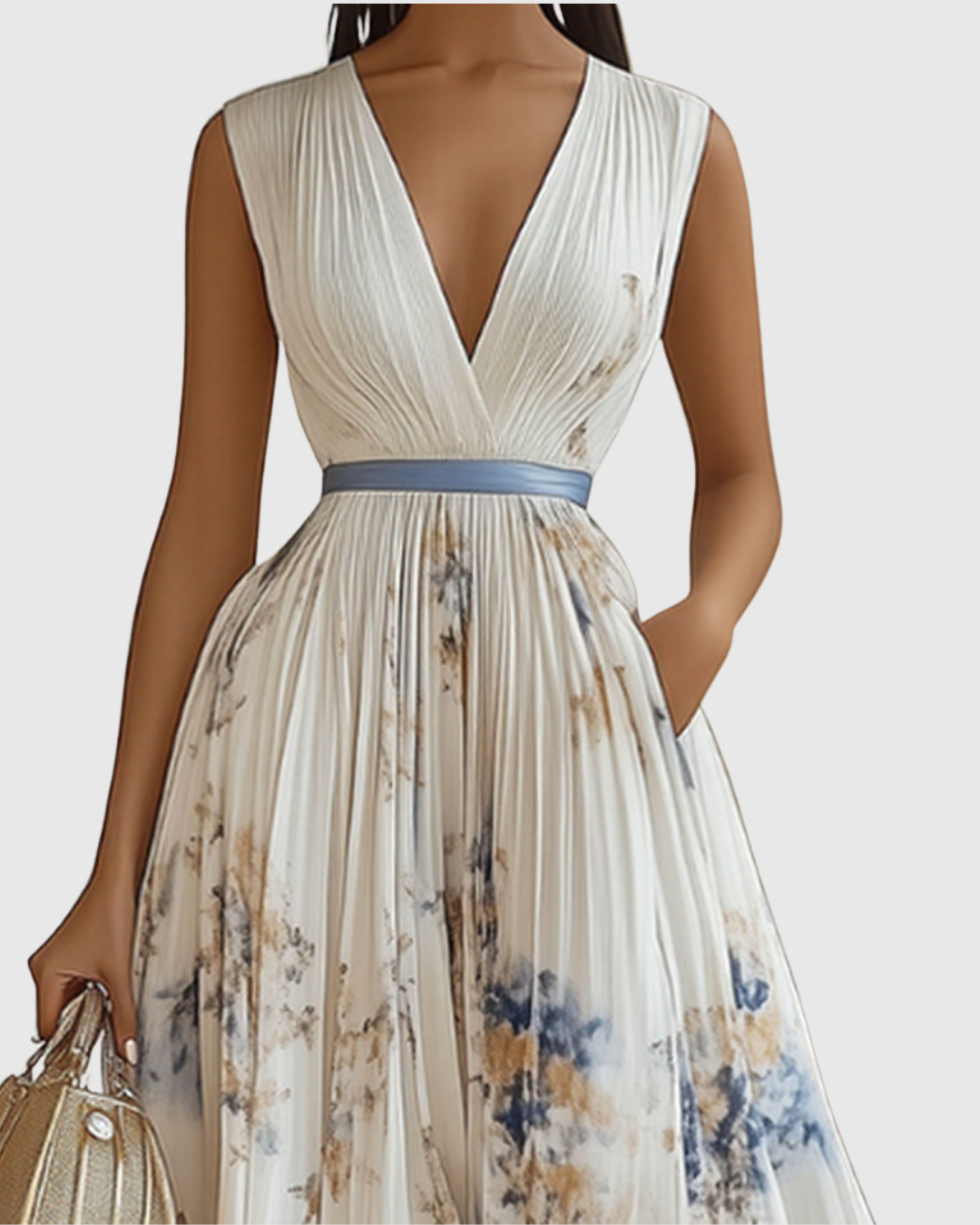 Siena™ - Robe Maxi Plissée Chic