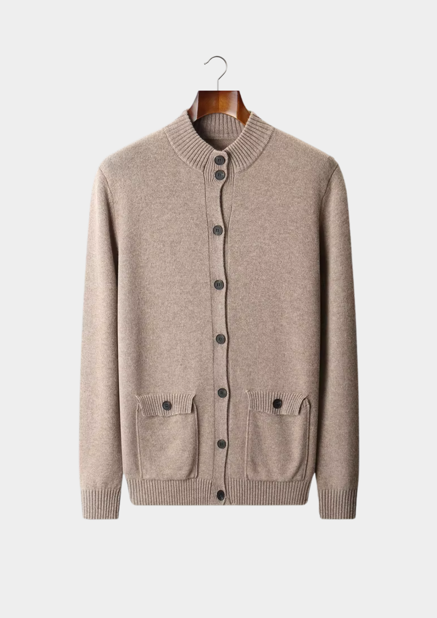 Cardigan boutonné en laine mérinos extra-fin pure