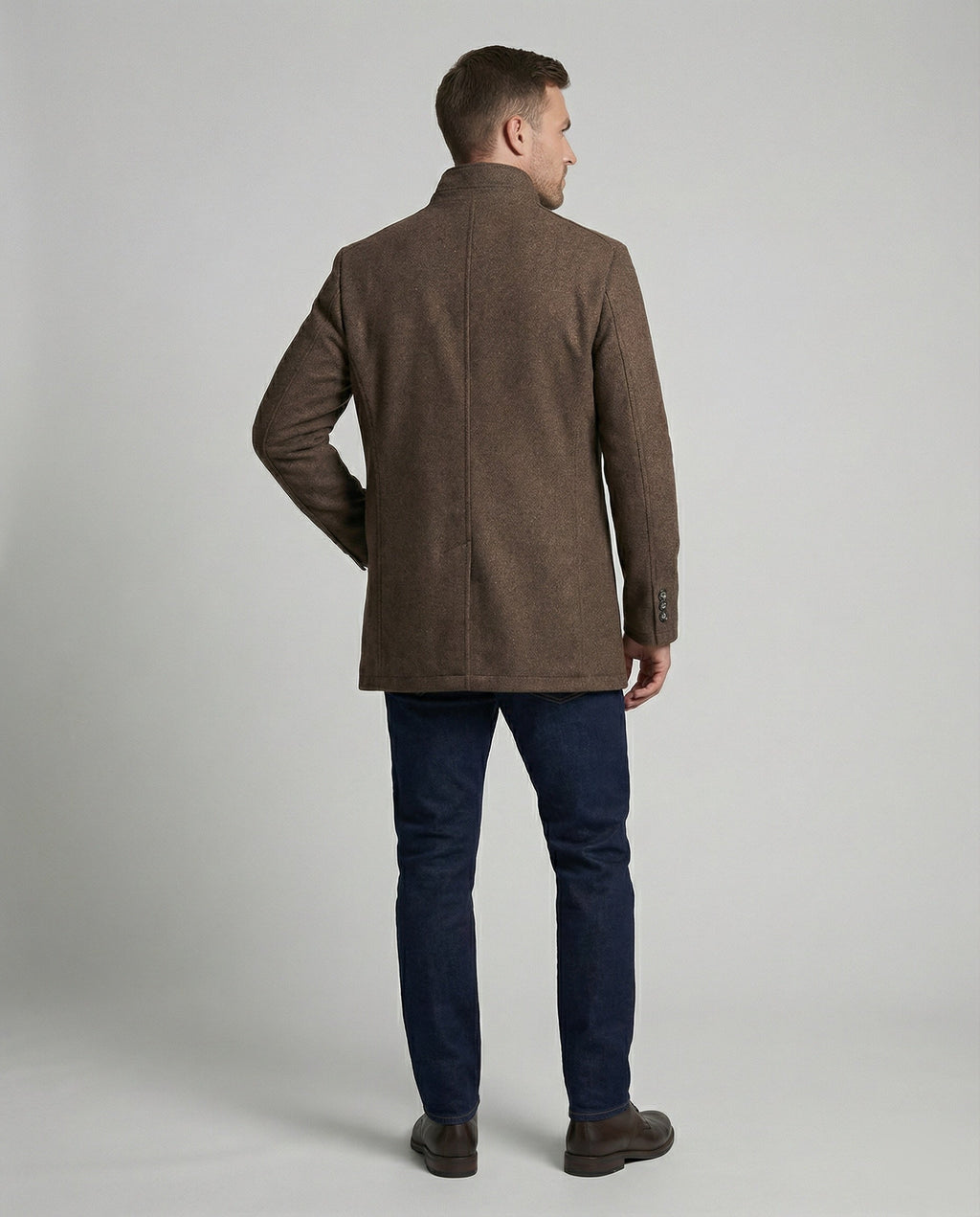 The Alderan Overcoat — Chestnut Wool Blend with Quilted Liner