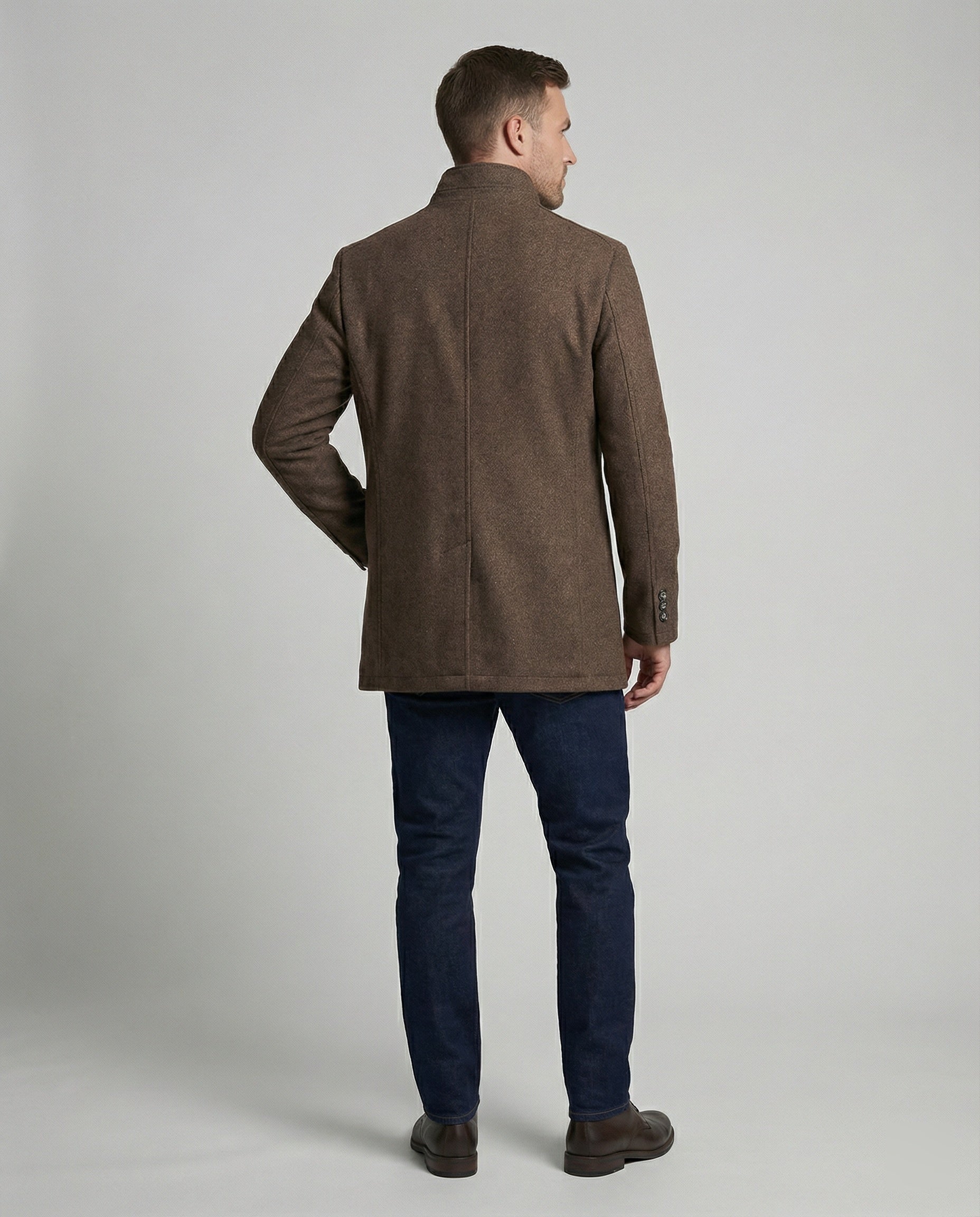 The Alderan Overcoat — Chestnut Wool Blend with Quilted Liner