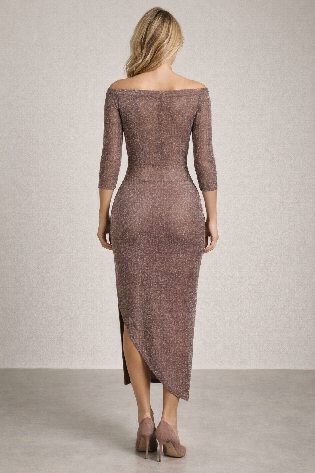 Elara Wrap — Auburn Shimmer Dress