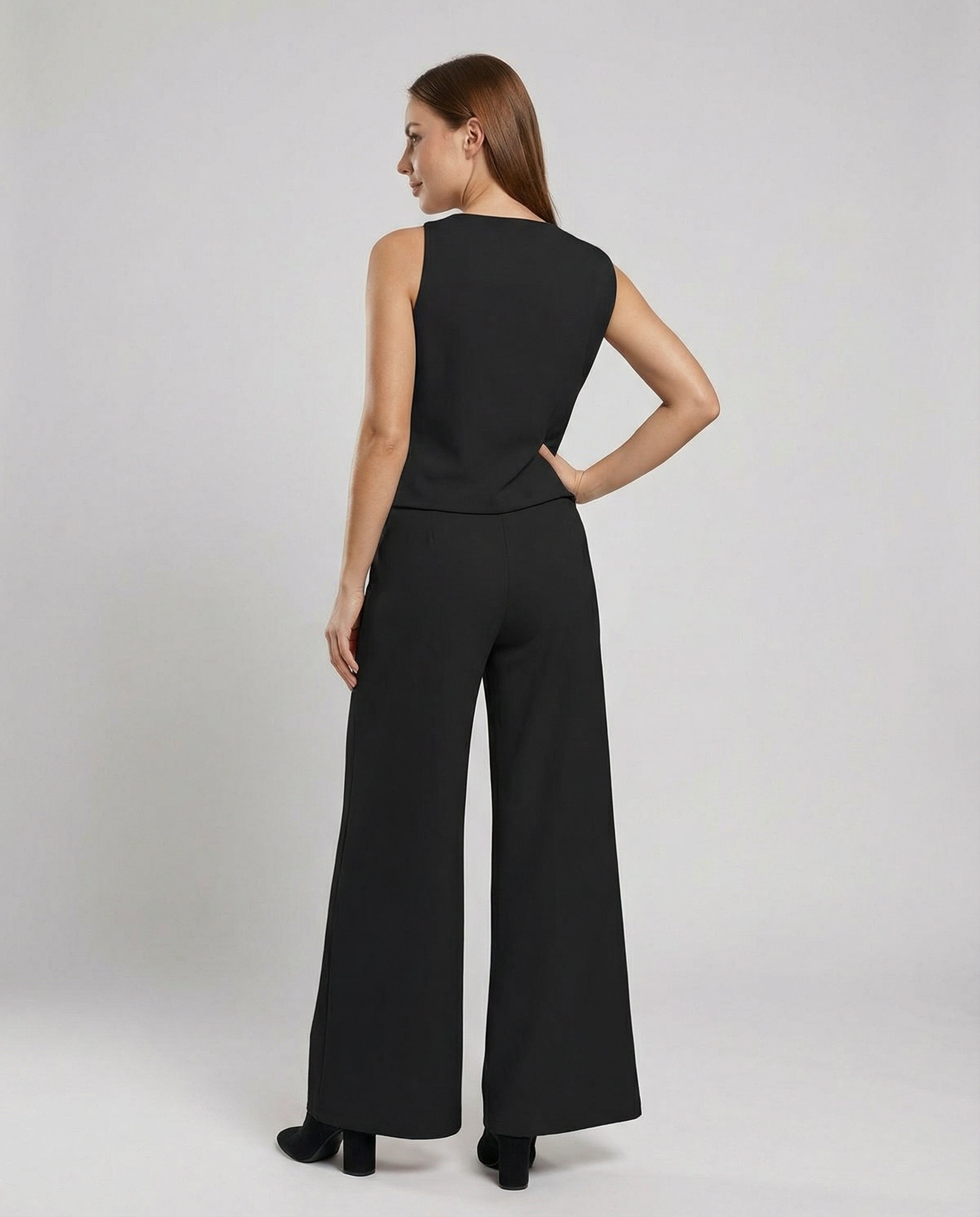 The Sovra Jumpsuit — Midnight Wide-Leg