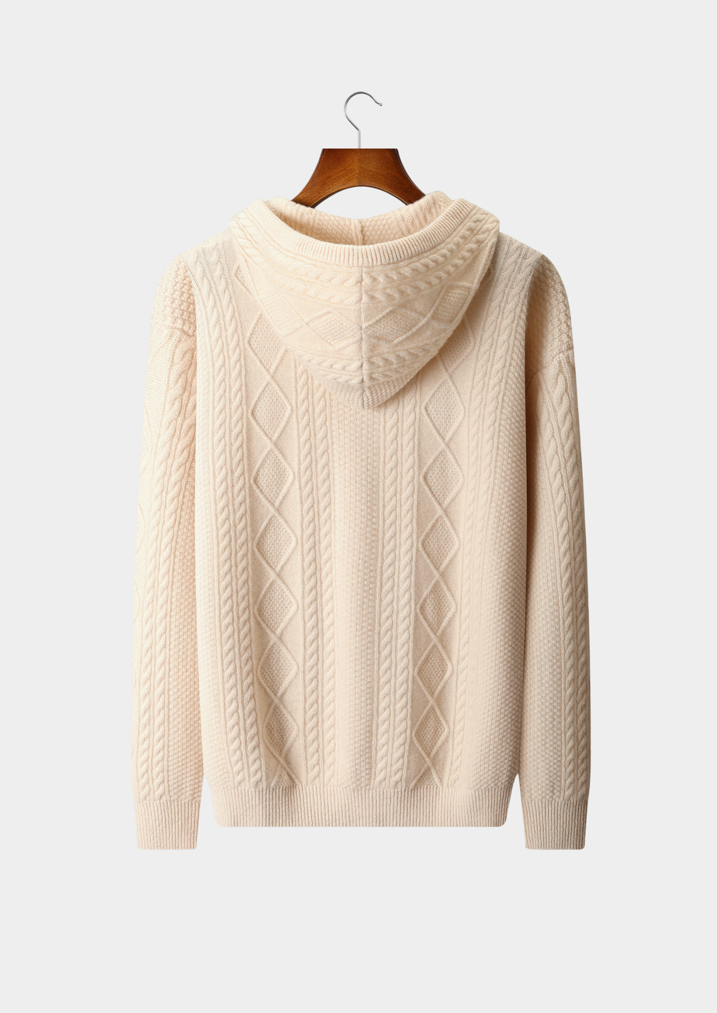 Sweat à capuche zippé d'hiver en laine mérinos extra-fine pure