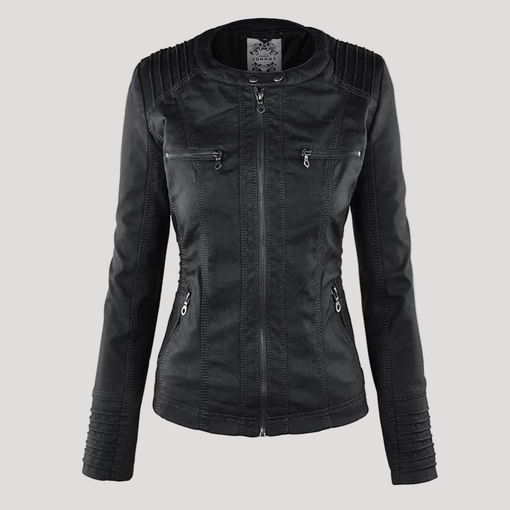 The Oren — Noir Hooded Leather Jacket