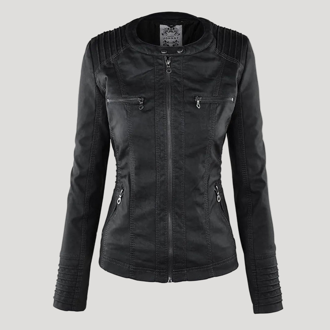 The Oren — Noir Hooded Leather Jacket