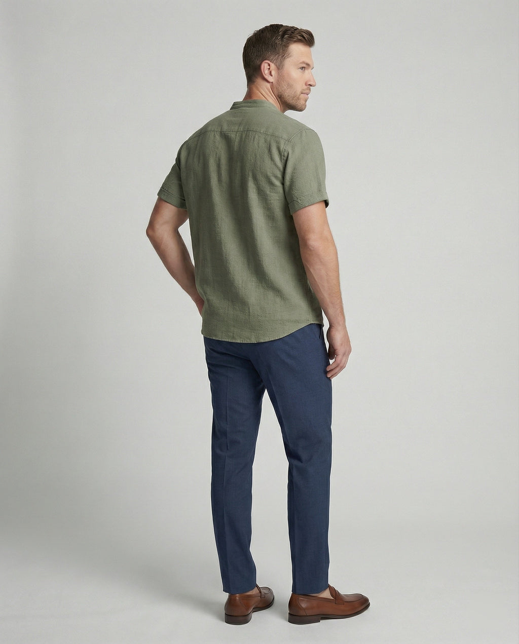 The Soren V-Neck Polo — Blush
