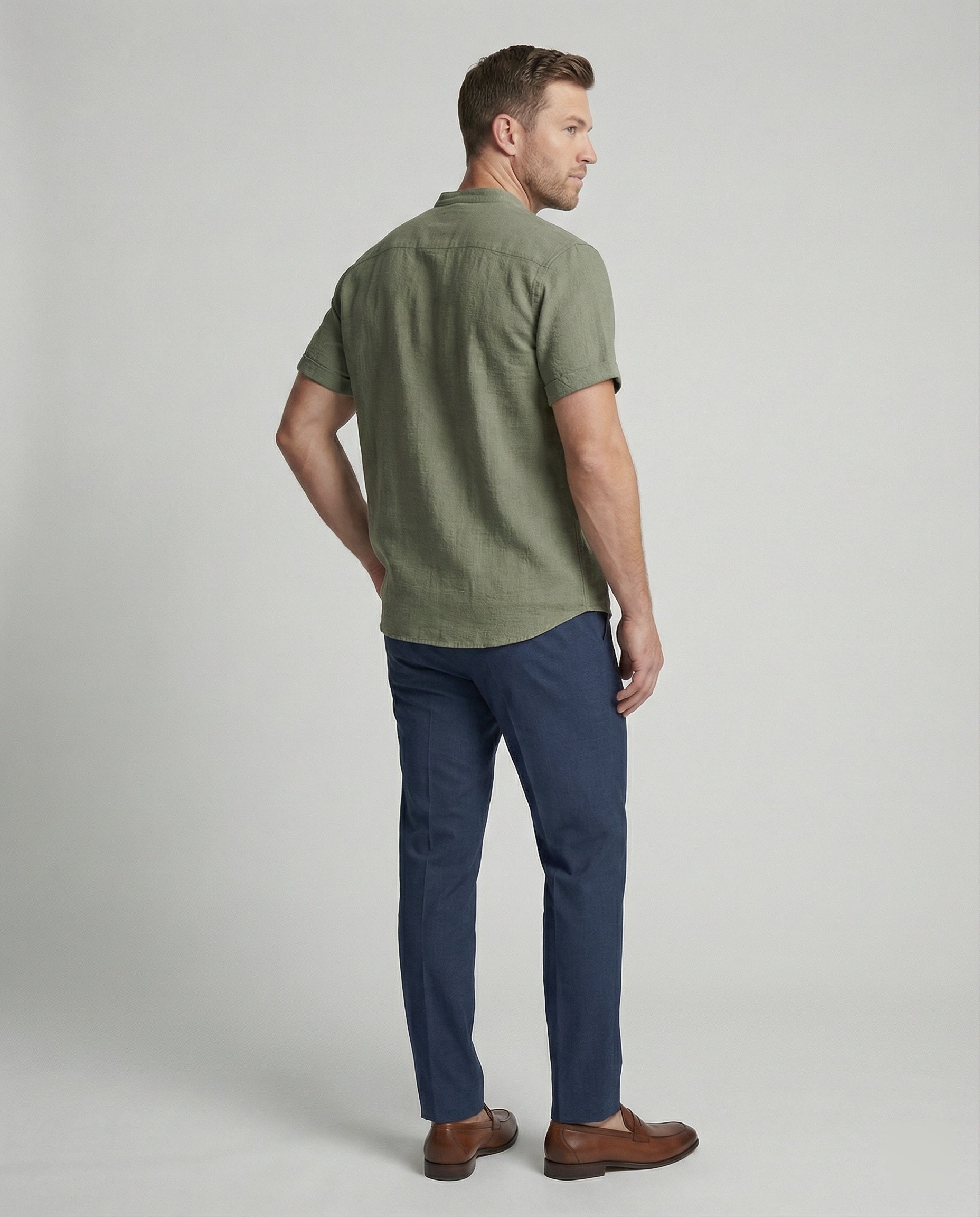 The Soren V-Neck Polo — Blush