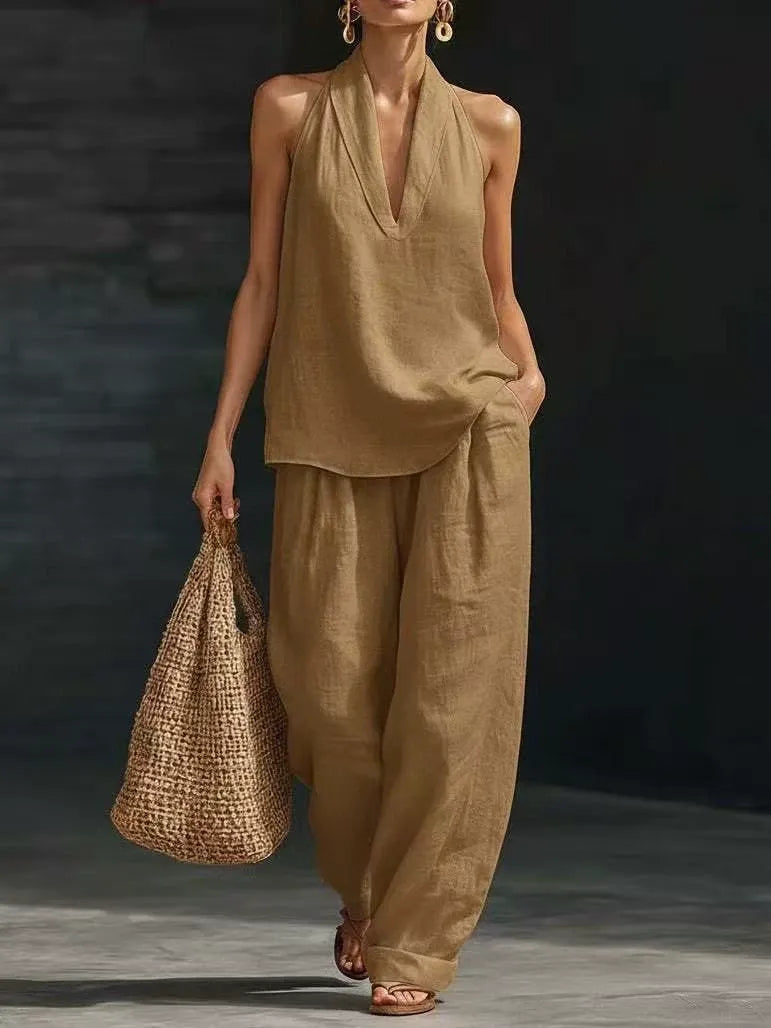 ZOE | Ensemble sans manches à jambes larges