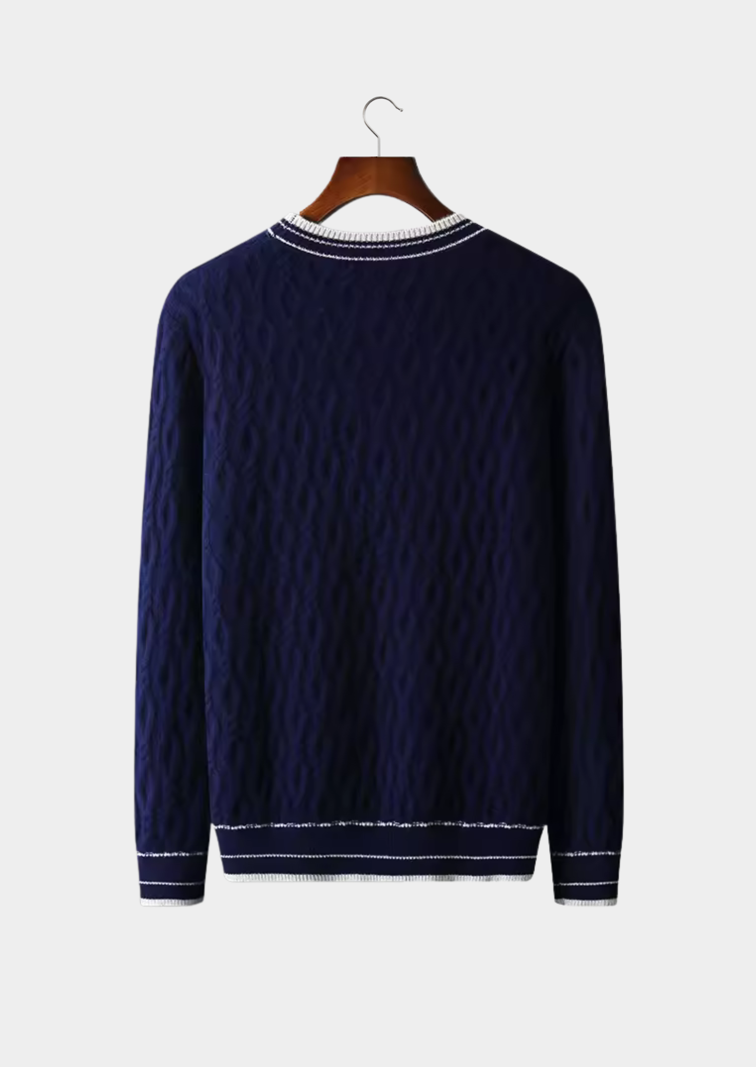 PULL JACQUARD EN LAINE MÉRINOS EXTRA-FINE PURE COL ROND