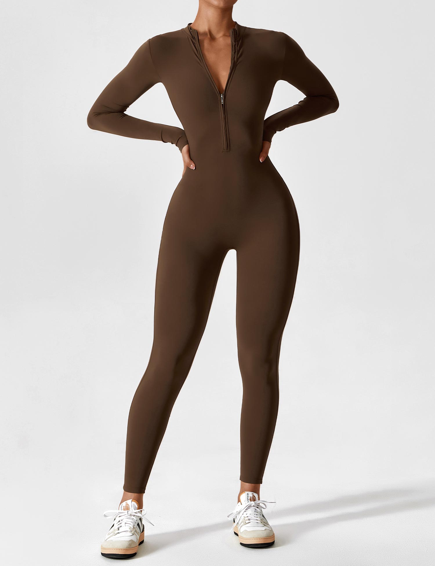 The Vela Zip Jumpsuit — Black Onyx