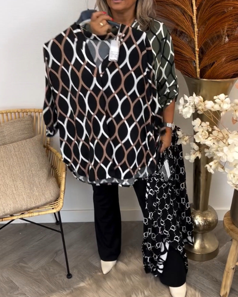 Liora Blouse — Moss Patterned Viscose