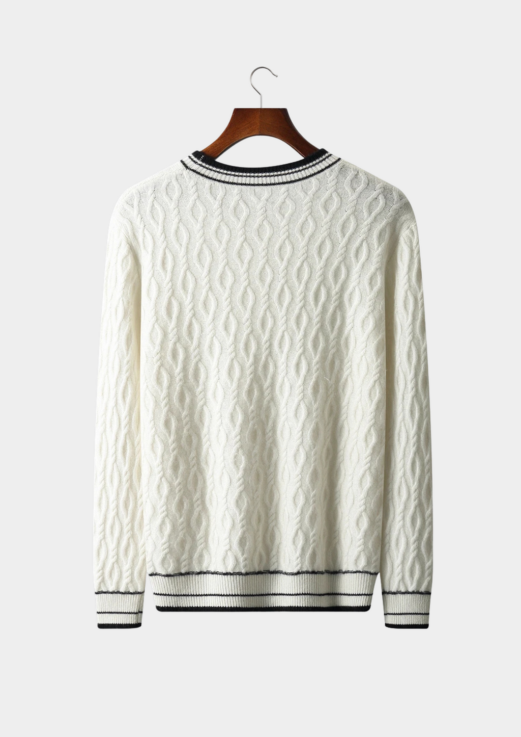 PULL JACQUARD EN LAINE MÉRINOS EXTRA-FINE PURE COL ROND