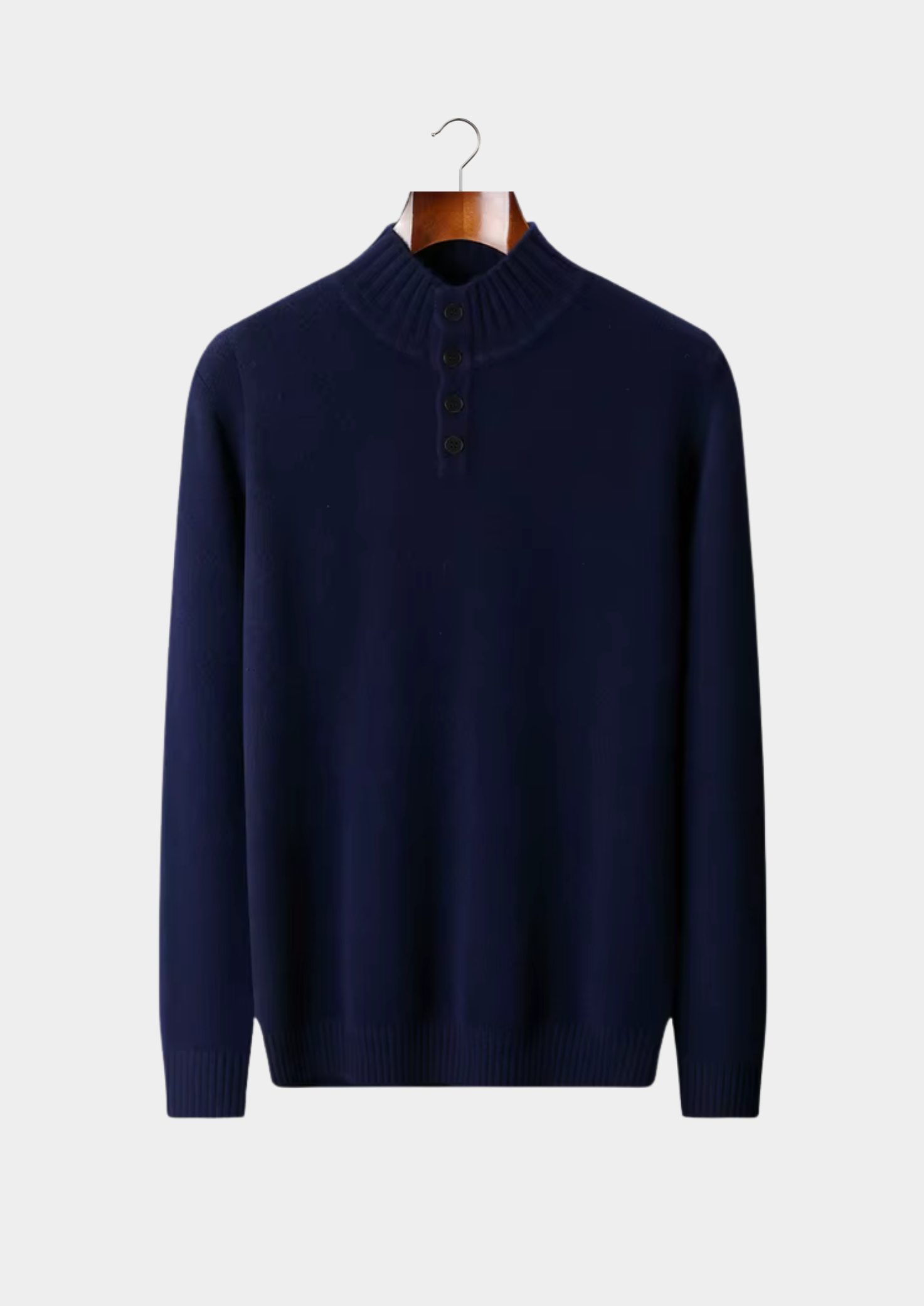 Pull traditionnel à boutons en laine mérinos pure extra-fine