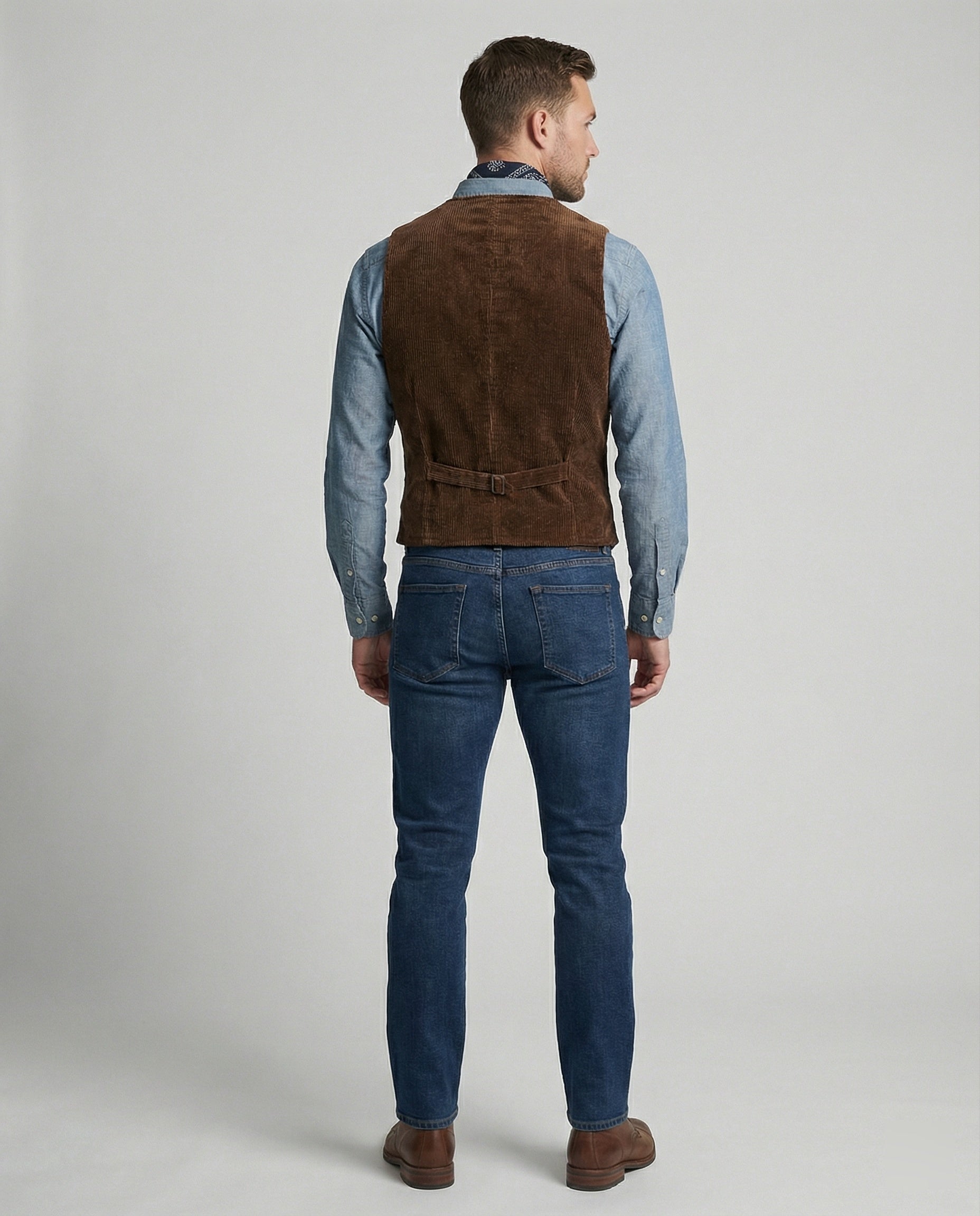 The Oren Corduroy Vest — Chestnut