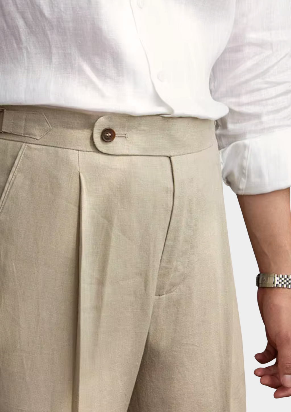 PANTALONS CÔTIERS PLISSÉS TOSCANE - Sable Beige