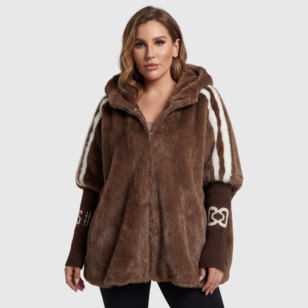 The Elka — Walnut Oversized Fur Coat