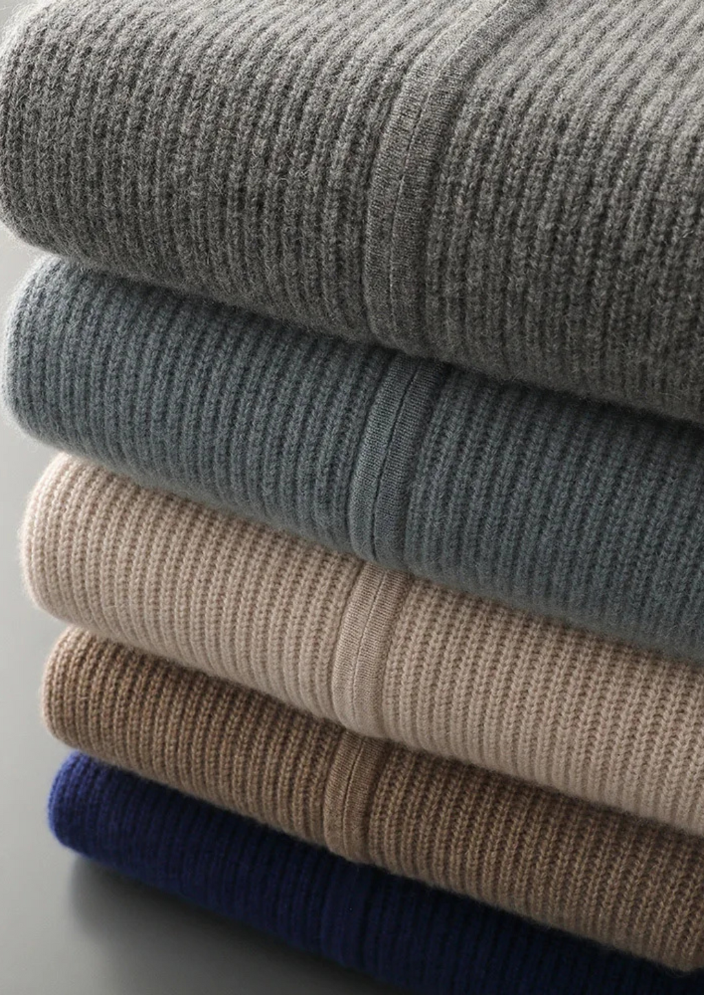Pull côtelé en cachemire premium