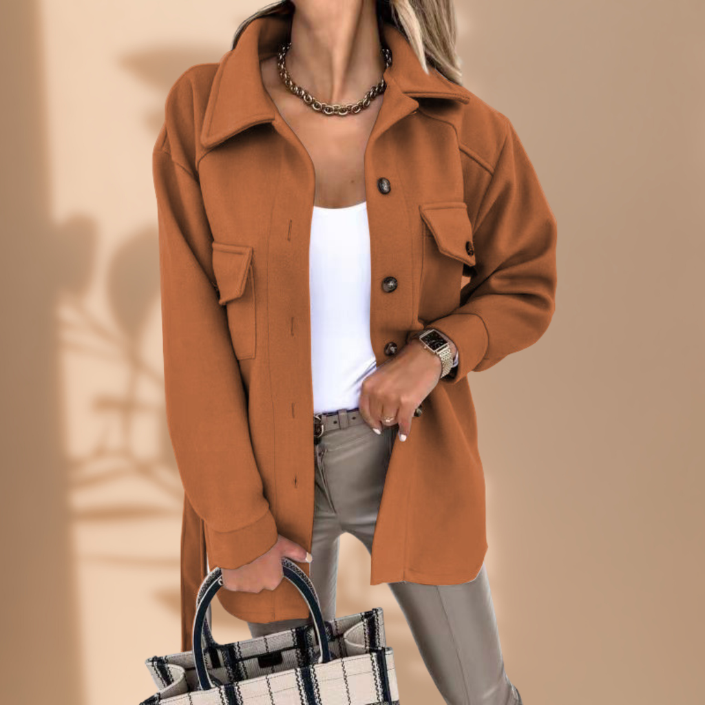 The Liora Belted Knit Jacket — Bone