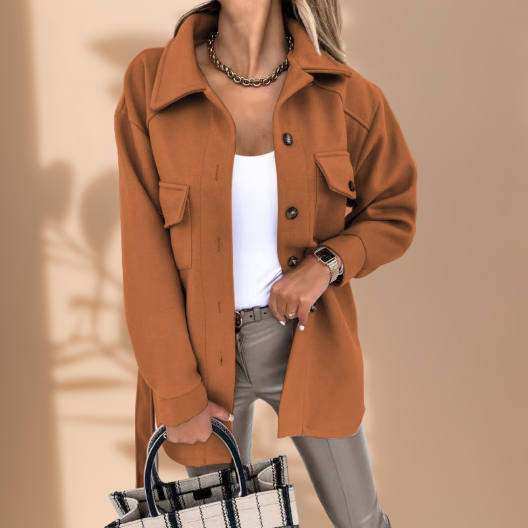The Liora Belted Knit Jacket — Bone