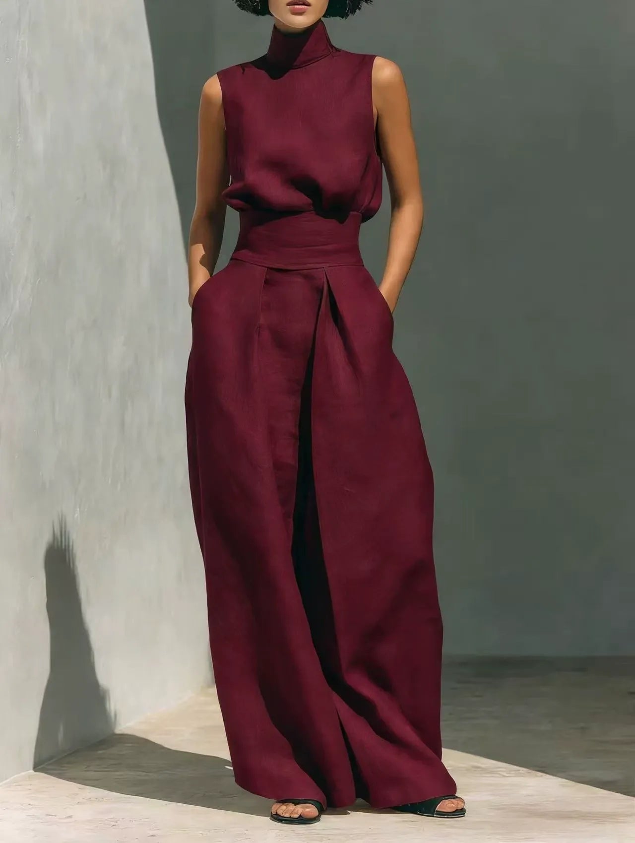 MARIA | Ensemble minimaliste à jambes larges