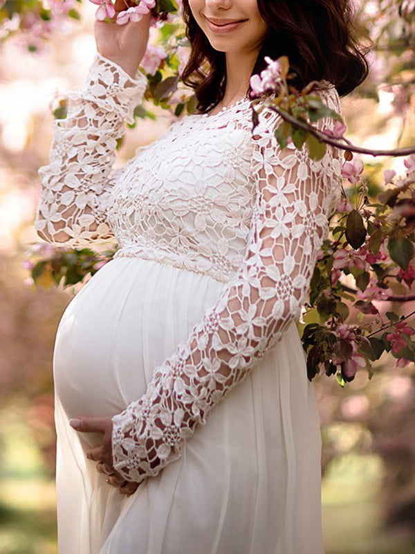 The Liora Lace Maxi — Snow Chiffon