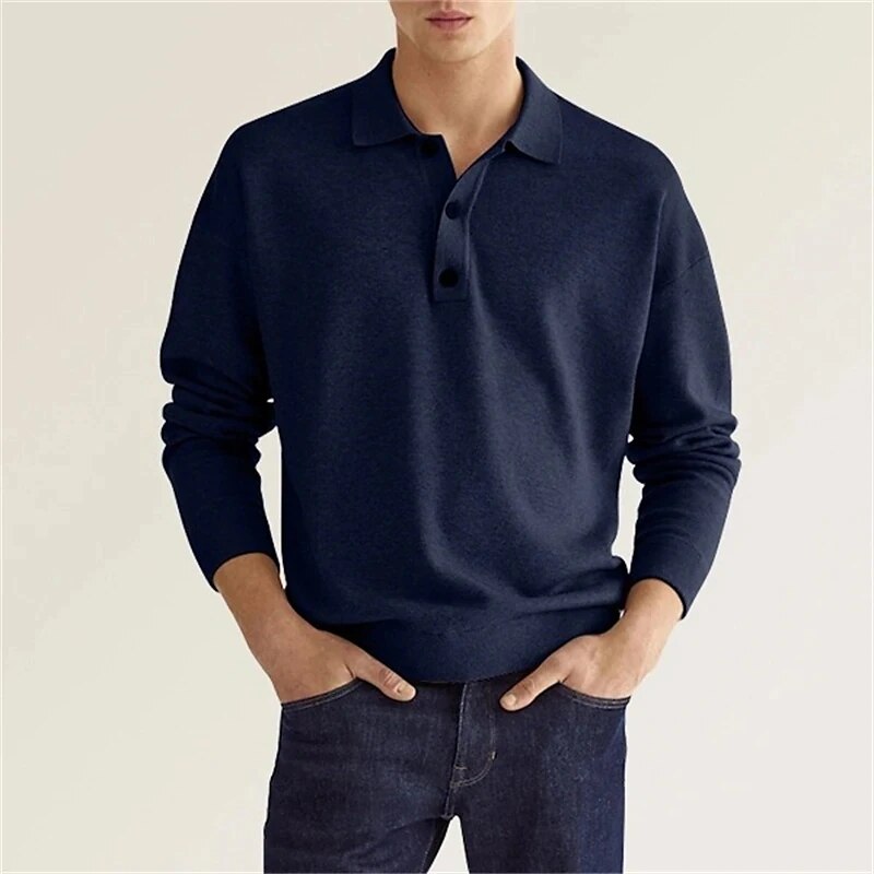 The Cael Polo — Handknit Long Sleeve
