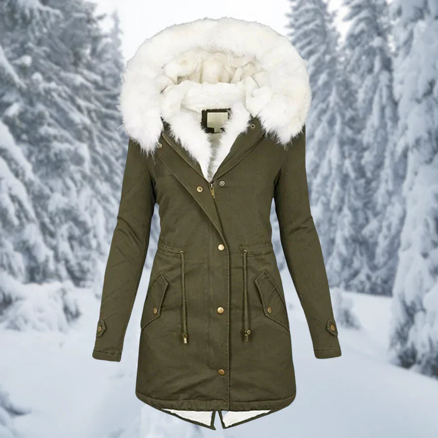 The Sanna Parka — Cobalt Faux Fur Trim
