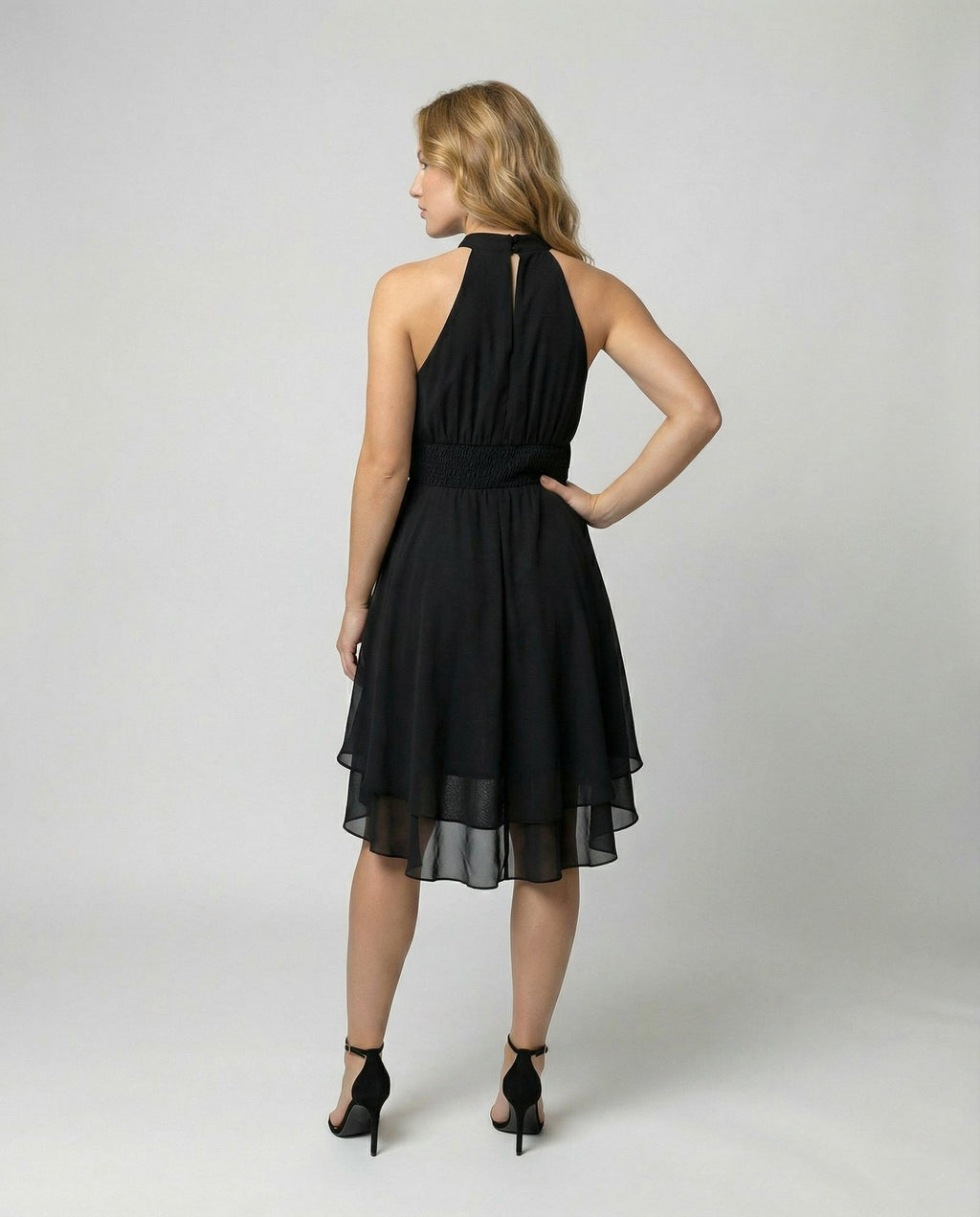Isla Ruffle Dress — Midnight