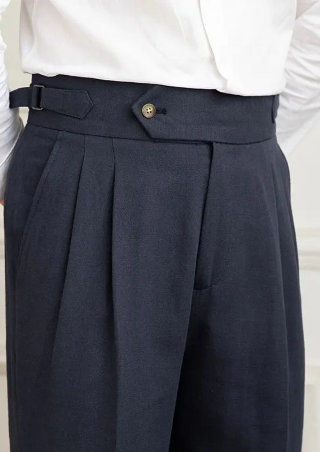 PANTALONS CÔTIERS PLISSÉS NAPOLI - Bleu Marine