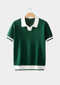 POLO À TEXTURE CONTRASTE VERTE