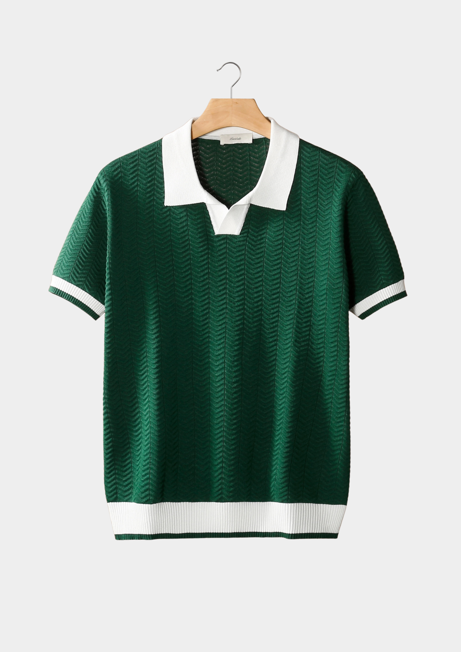POLO À TEXTURE CONTRASTE VERTE