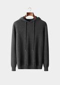 Sweat à capuche de loisir en laine mérinos extra-fine pure gris foncé