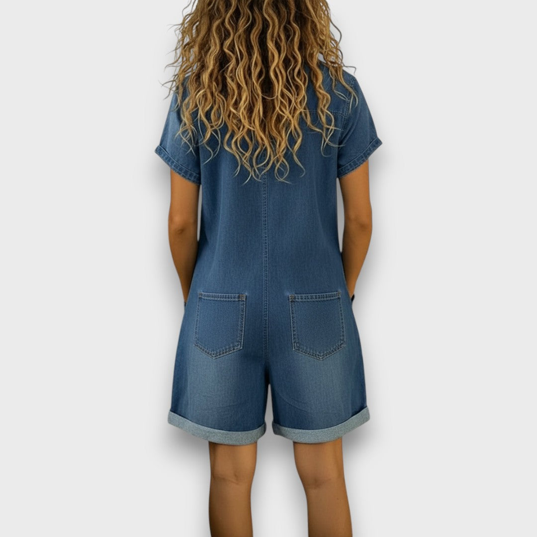 Saylor | Salopette en denim de coton style vintage