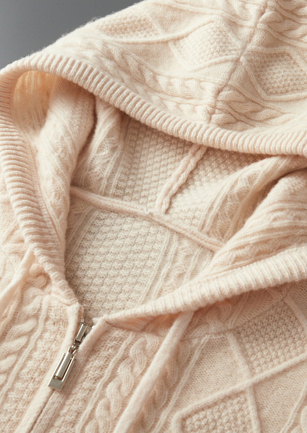 Sweat à capuche zippé d'hiver en laine mérinos extra fine pure