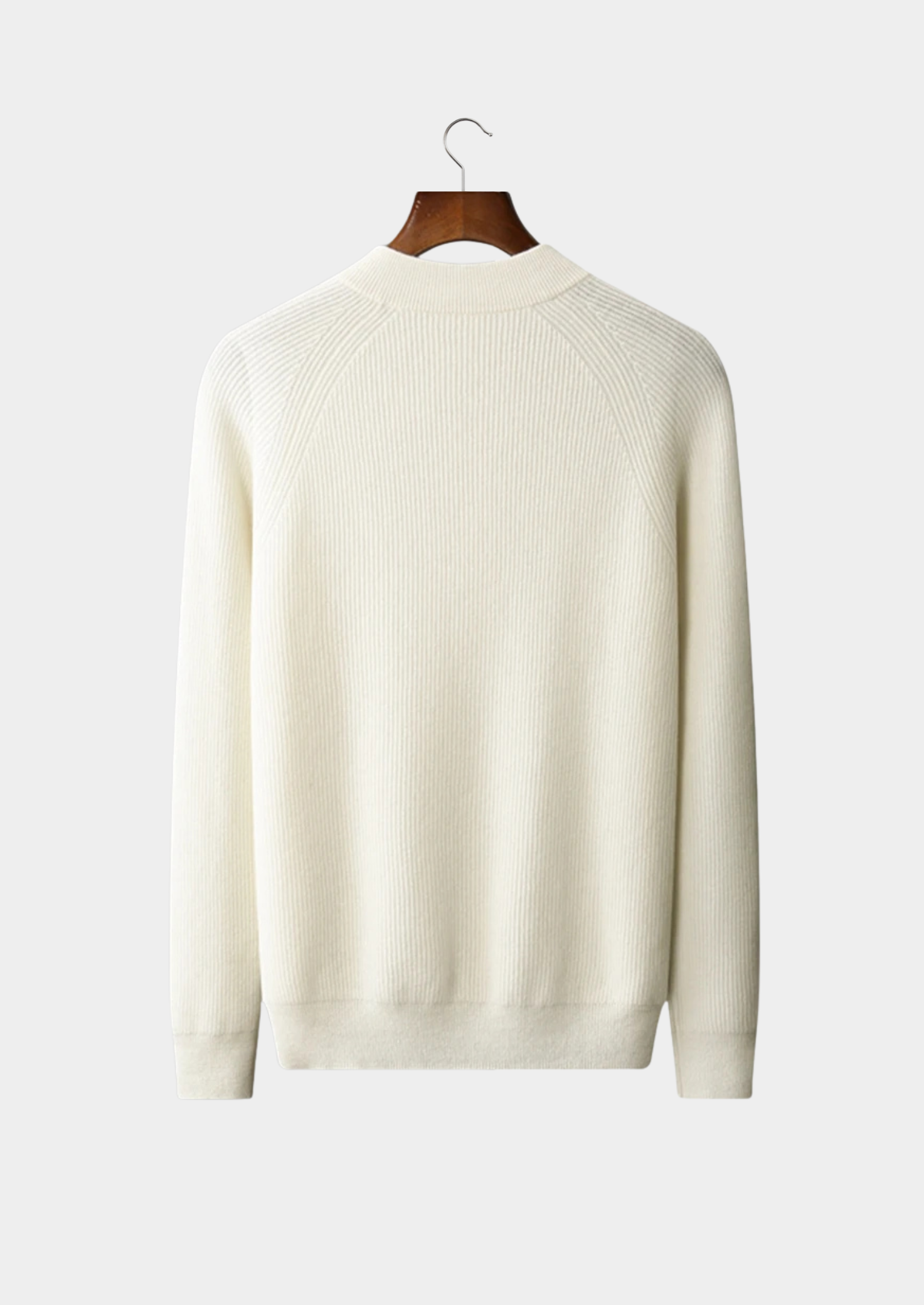 Pull Henley classique côtelé en cachemire premium