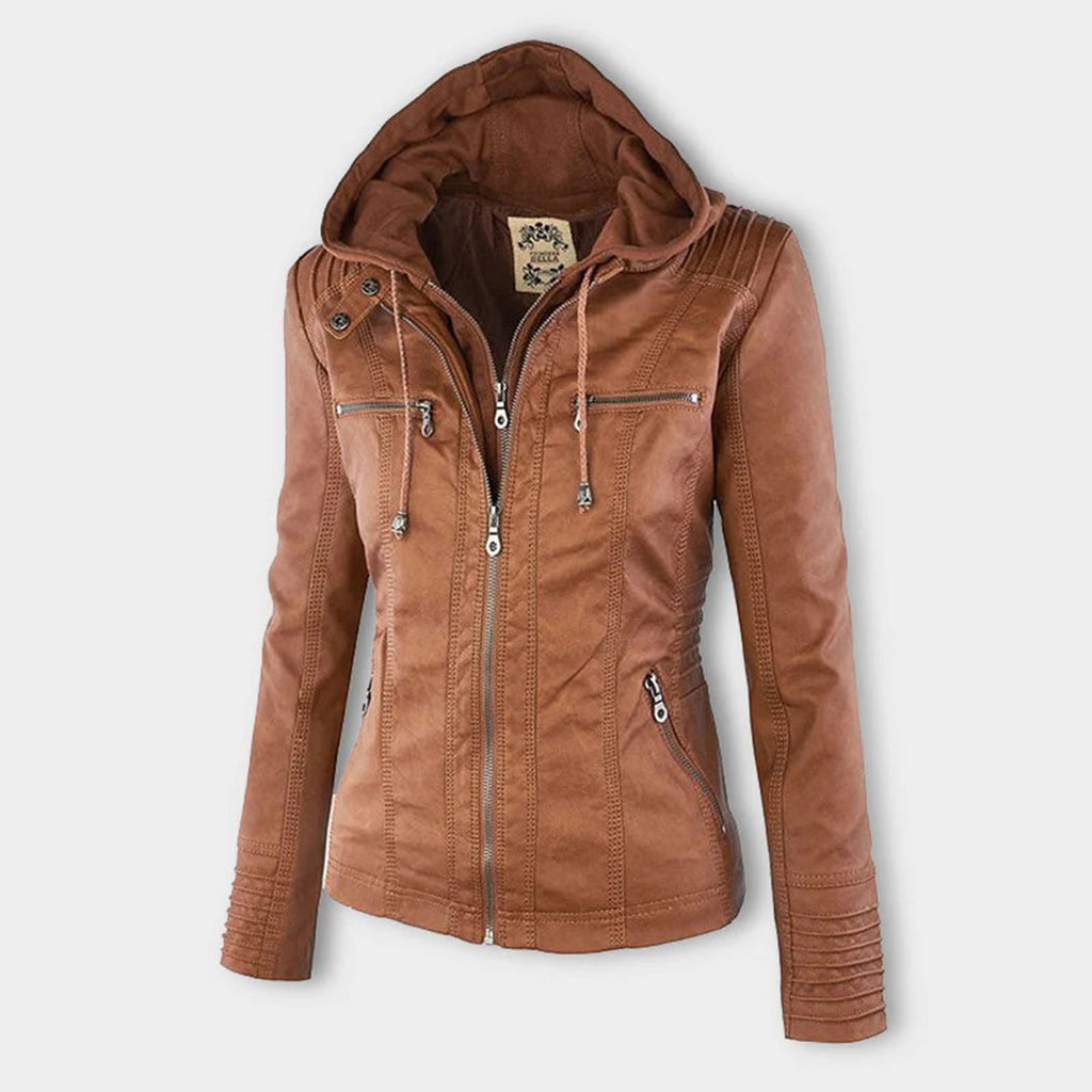 The Oren — Noir Hooded Leather Jacket