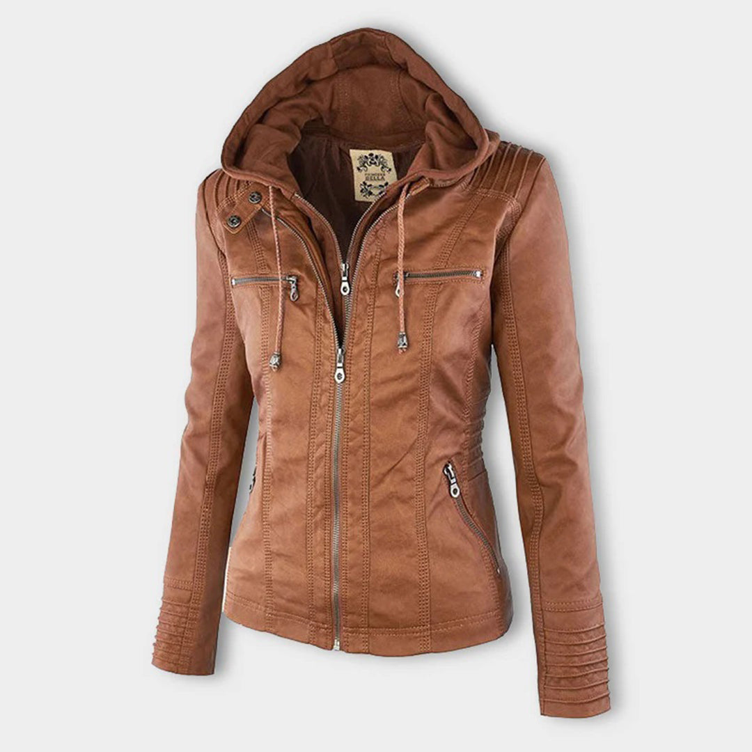 The Oren — Noir Hooded Leather Jacket