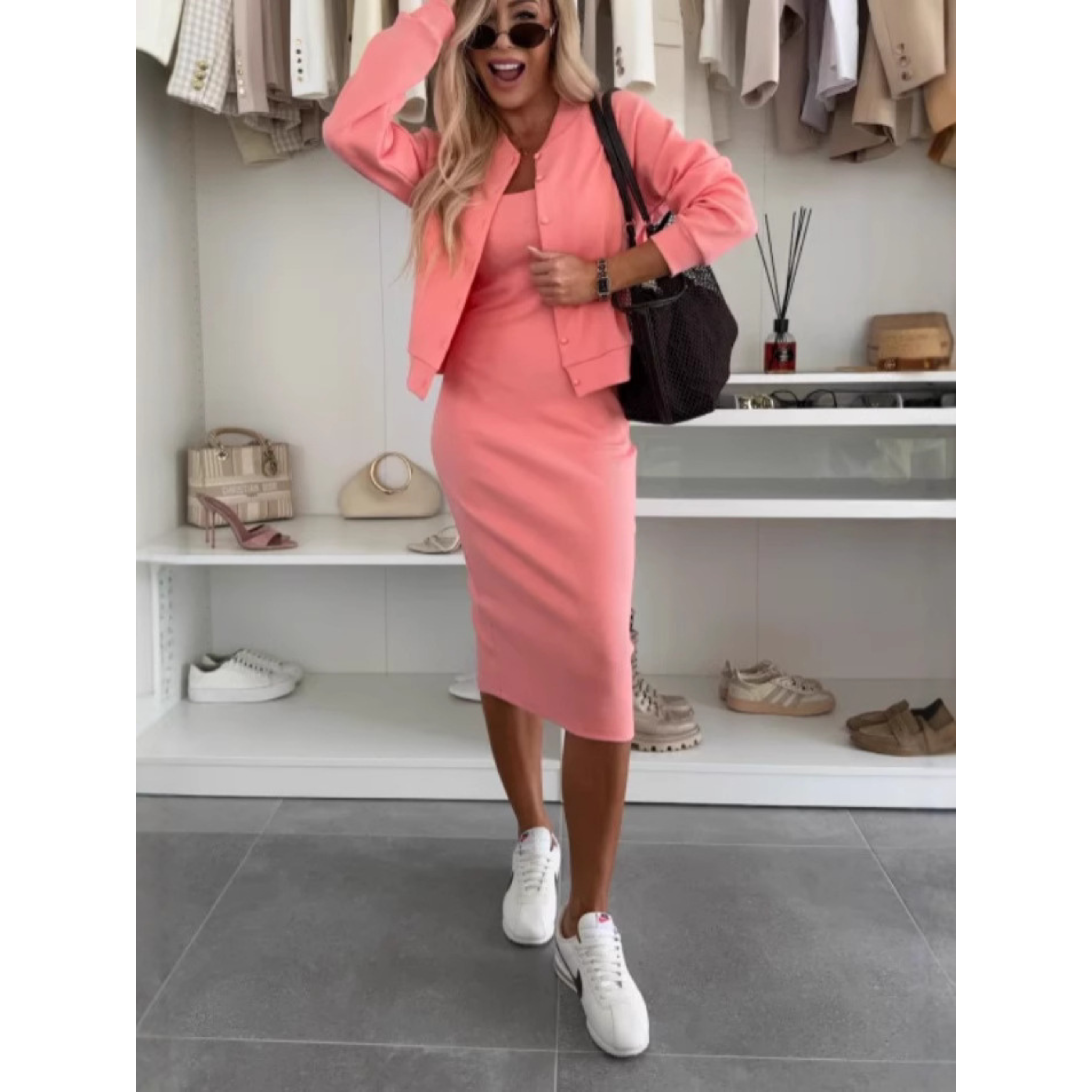 The Kaelen Set — Onyx Knit Blazer & Dress