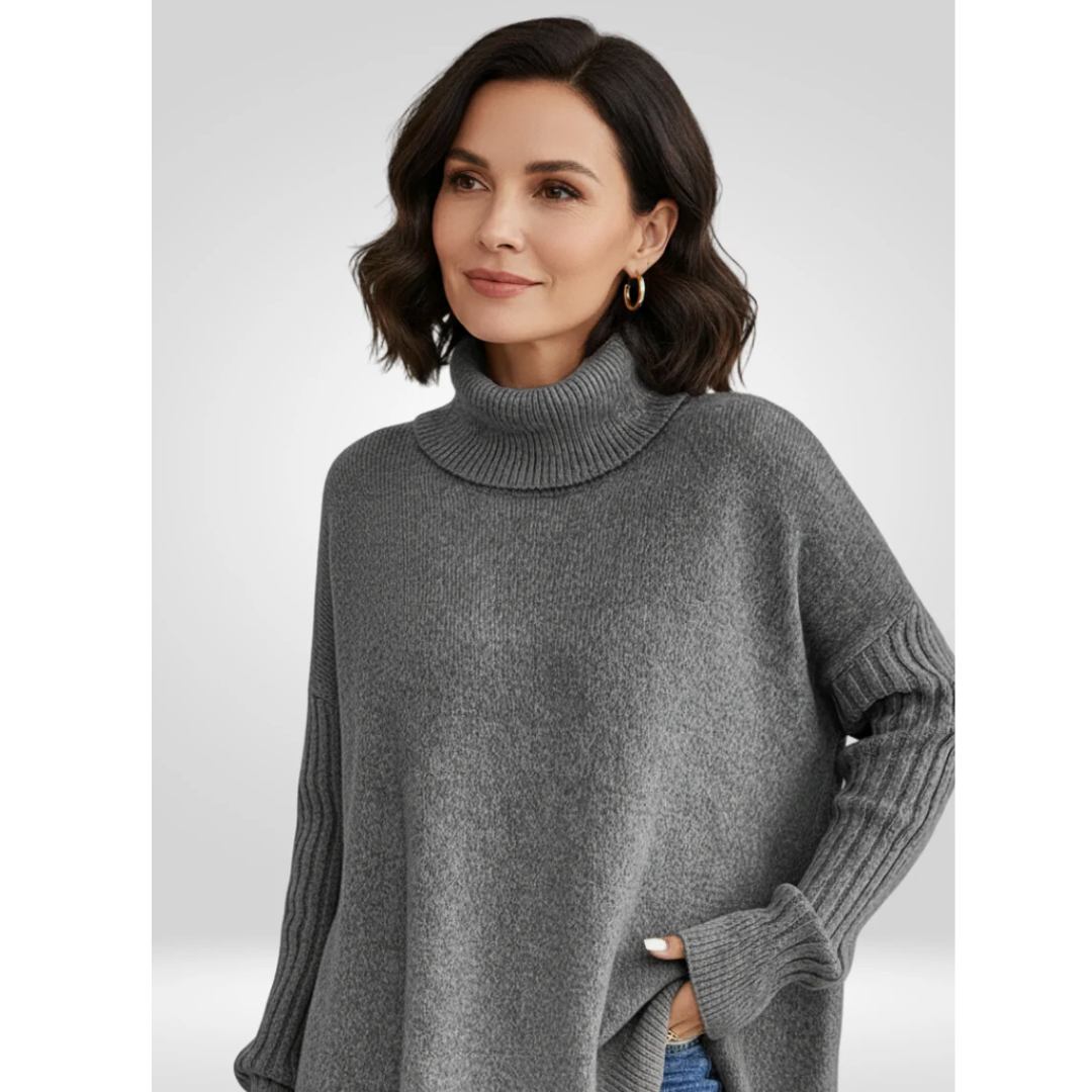 The Adriana — Oatmeal Turtleneck Sweater