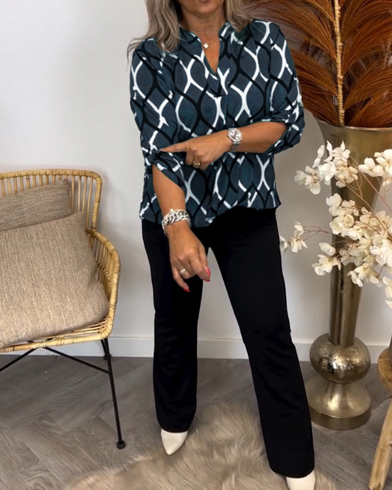Liora Blouse — Moss Patterned Viscose