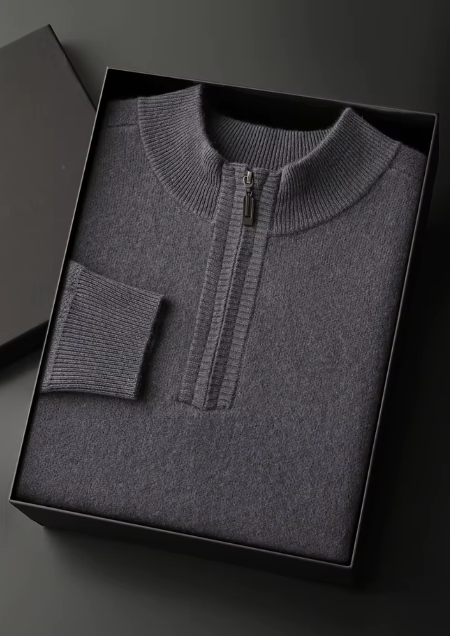 Pull-over essentiel en cachemire premium à demi-fermeture éclair