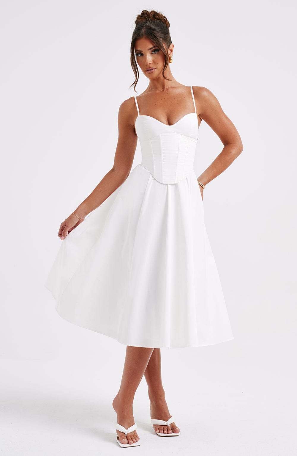 MAILEEN | Robe Midi Élégante avec Design Corset
